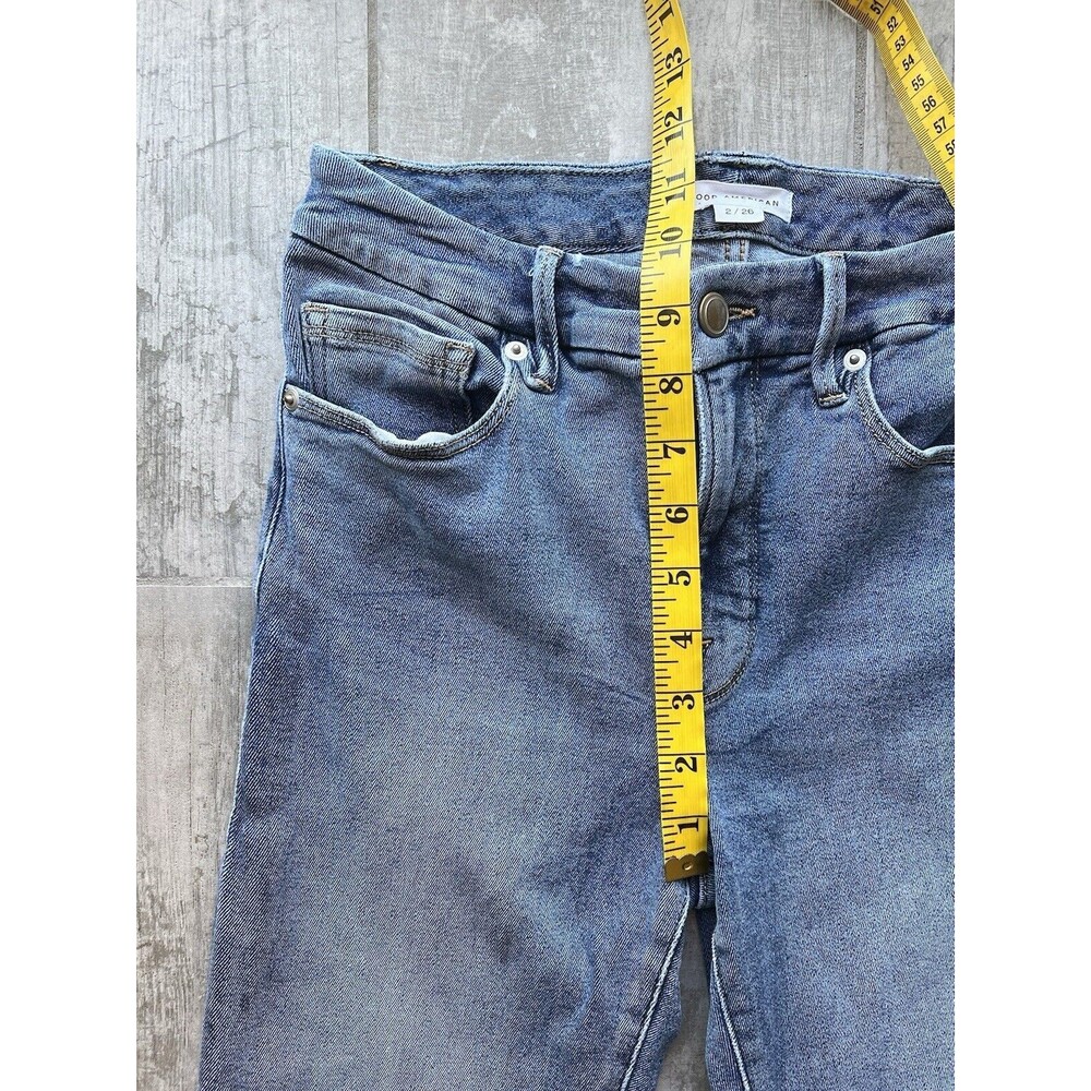 Good American GOOD LEGS STRAIGHT JEAN GSPBY941T Deco Yoke High Rise Stretch 2 26 - Picture 10 of 15